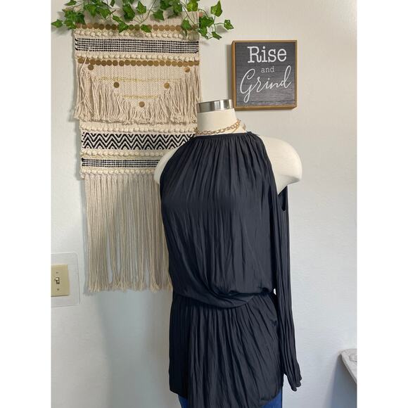 Ramy Brook Women's Cold Shoulder Smocked Mini Dress Gray XS - Picture 1 of 9